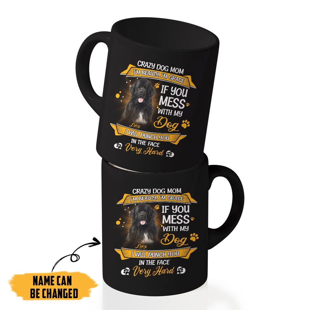 Gearhumans Gearhuman 3D Crazy Dog Mom Newfoundland Custom Name Mug GV24031 Mug