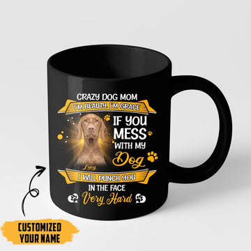 Gearhumans 3D Crazy Dog Mom Vizsla Custom Name Mug