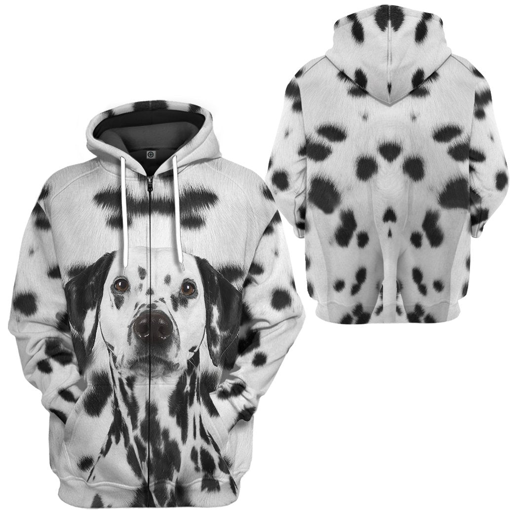 Gearhumans 3D Dalmatian Dog Front And Back Tshirt Hoodie Apparel