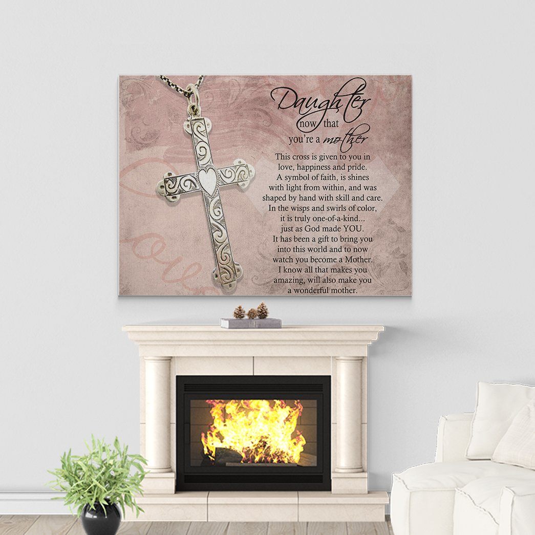 Gearhumans Gearhuman 3D Daughter That Youre A Mother Cross Mothers Day Gift Custom Canvas GW220313 Canvas