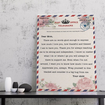 Gearhumans 3D Dear Mom letter Canvas