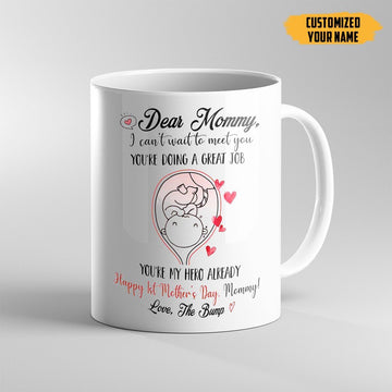 Gearhumans 3D Dear Mommy I Cant Wait To Meet You First Mothers Day Mug