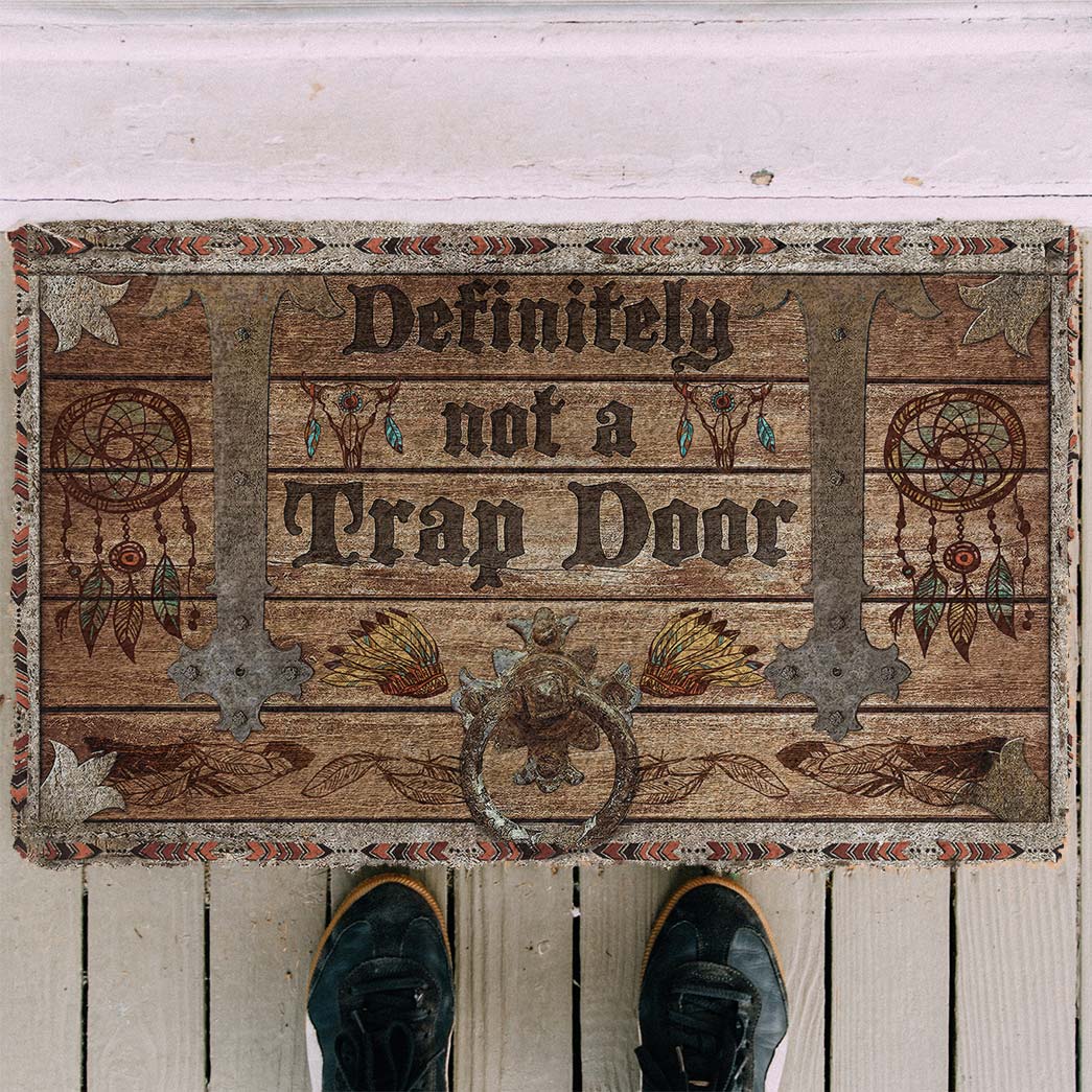 Gearhumans Gearhuman 3D Definitely Not A Trap Door Native American Doormat GB11039 Doormat