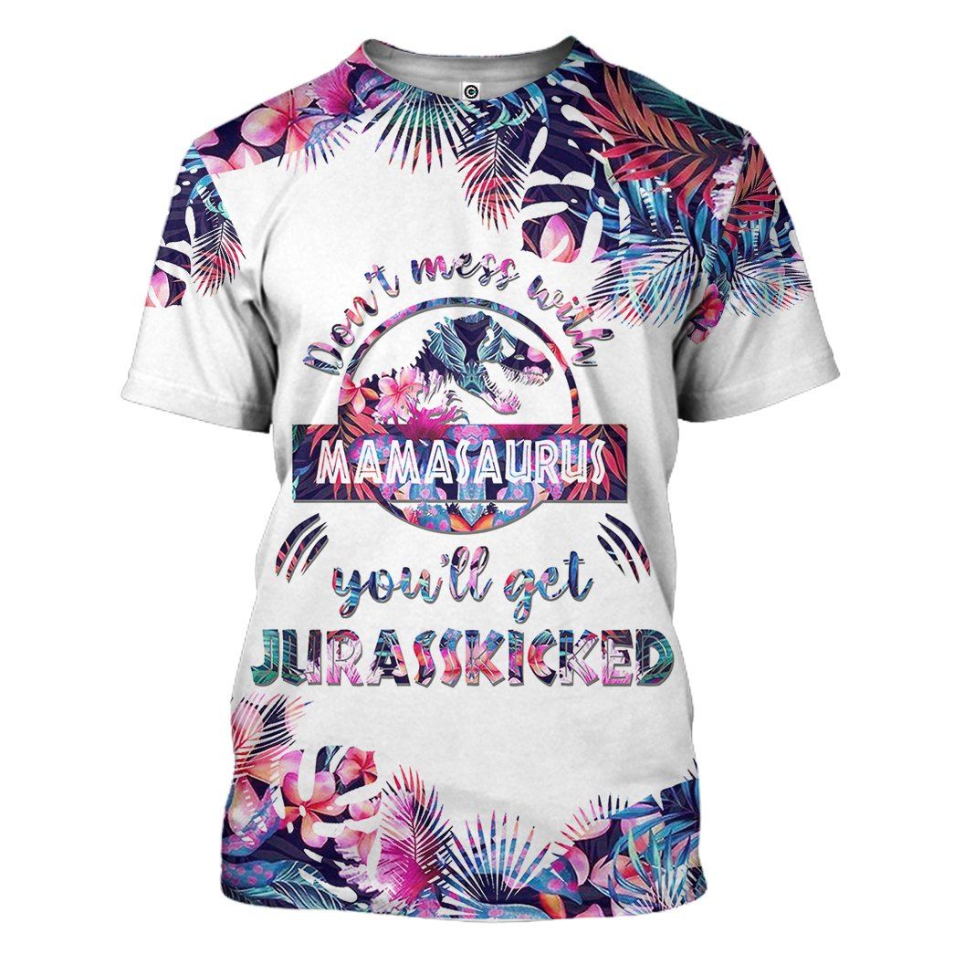 Gearhumans Gearhuman 3D Dont Mess With Mamasaurus Mothers Day Gift Custom Tshirt Hoodie Apparel GW230310 3D Apparel T-Shirt S