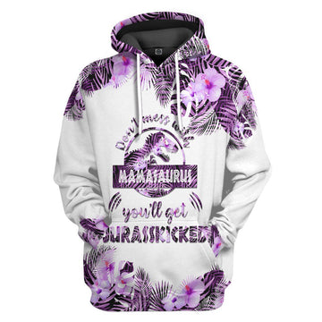 Gearhumans Gearhuman 3D Dont Mess With Mamasaurus Mothers Day Gift Custom Tshirt Hoodie Apparel GW230311 3D Apparel Hoodie S