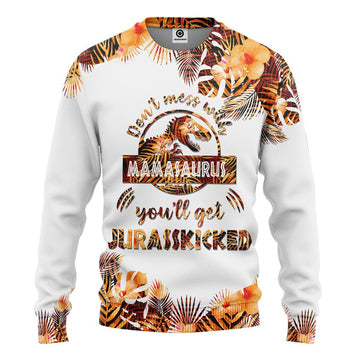Gearhumans 3D Dont Mess With Mamasaurus Mothers Day Gift Custom Tshirt Hoodie Apparel
