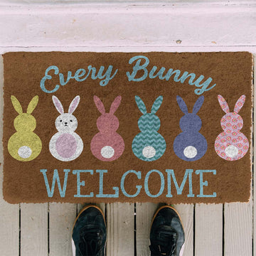 Gearhumans 3D Easter Day Every Bunny Welcome Custom Doormat