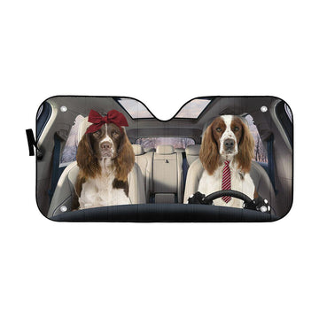 Gearhumans 3D English Springer Spaniel Dog Auto Car Sunshade