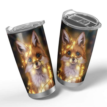 Gearhumans 3D Fairy Lights Design Vacuum Insulated Glitter Tumbler