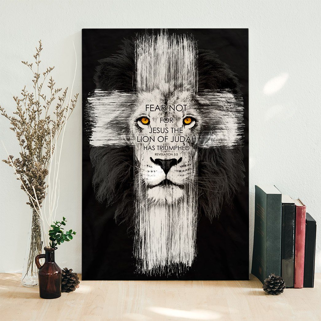 Gearhumans 3D Fear Not For Jesus The Lion Of Judah Custom Canvas