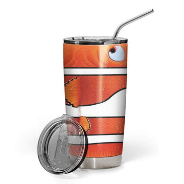 Gearhumans 3D Finding Nemo Glitter Custom Design Vacuum Insulated Tumbler