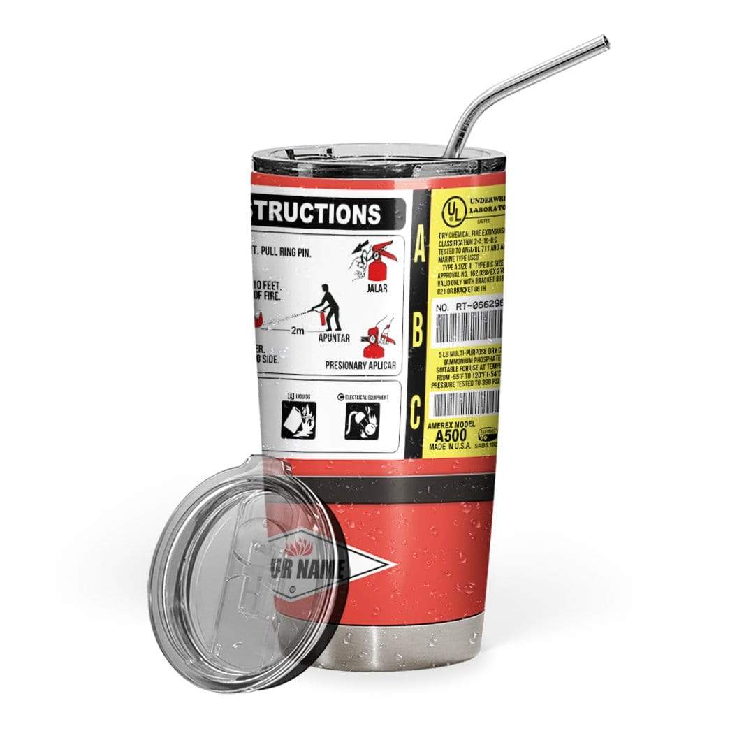 Gearhumans Gearhuman 3D Fire Extinguisher Custom Name Design Vacuum Insulated Tumbler GV08062 Tumbler 20oz