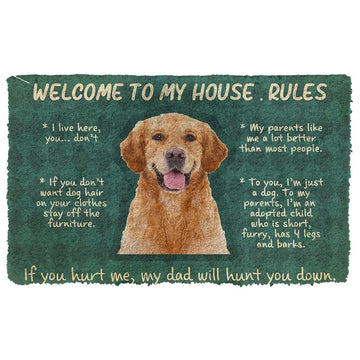 When Visiting My House Please Remember Golden Retriever Doormat, Dog L -  Best Custom