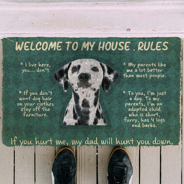 Gearhumans 3D Great Dane Dog Welcome To My House Rules Custom Doormat