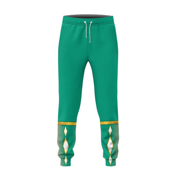 Gearhumans 3D Green Ninja Mighty Morphin Power Rangers Custom Sweatpants Apparel