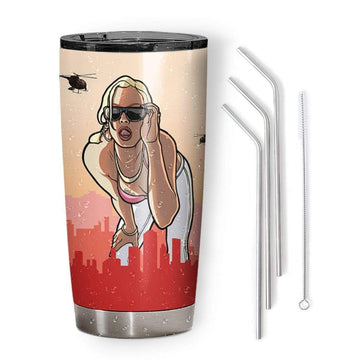 Gearhumans 3D GTA San Andreas Custom Name Design Vacuum Insulated Tumbler