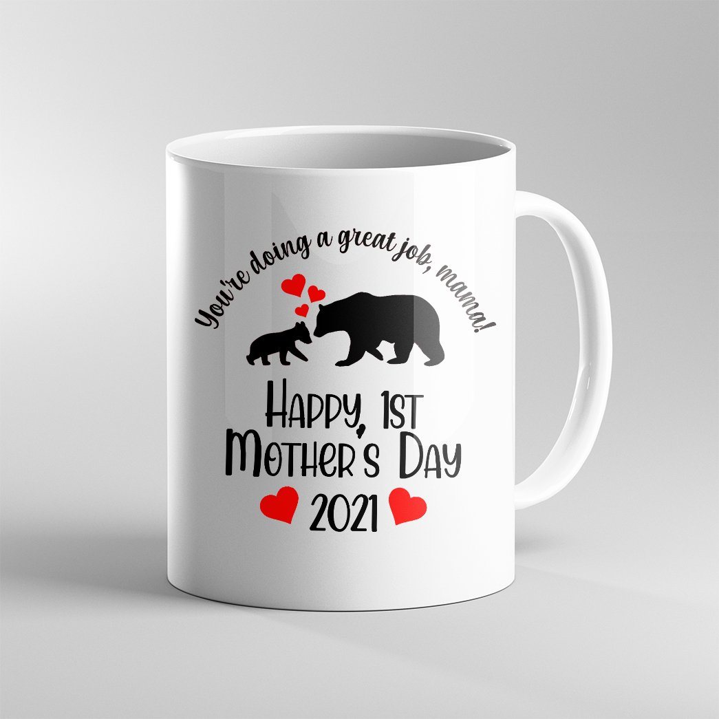 Gearhumans Gearhuman 3D Happy First Mothers Day Mama Bear Custom Name Mug GW24039 Mug