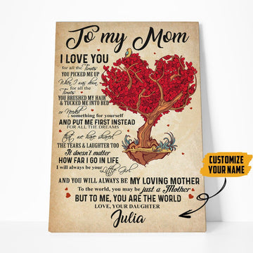Gearhumans 3D Happy Mothers Day Gift Love My Mom Custom Canvas