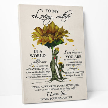 Gearhumans 3D Happy Mothers Day Gift Sunflower Mother Custom Name Canvas
