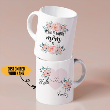 Gearhumans Gearhuman 3D Happy Mother's Day Home Is Where Mom Is Long Distance Mothers Day Gift Custom Name Mug GO260356 Mug 11oz
