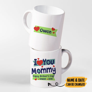Gearhumans 3D Happy Mothers Day I Love You Mommy Custom Name Mug