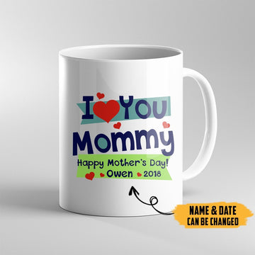Gearhumans 3D Happy Mothers Day I Love You Mommy Custom Name Mug