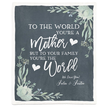 Gearhumans Gearhuman 3D Happy Mothers Day Mother Is The World Custom Name Blanket GO290318 Blanket Blanket M(51''x59'')