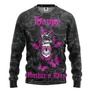 Gearhumans 3D Happy Mothers Day Skull Mothers Day Gift Custom Tshirt Hoodie Apparel