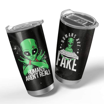 Gearhumans 3D Humans Are Fake Custom Design Vacuum Insulated Tumbler