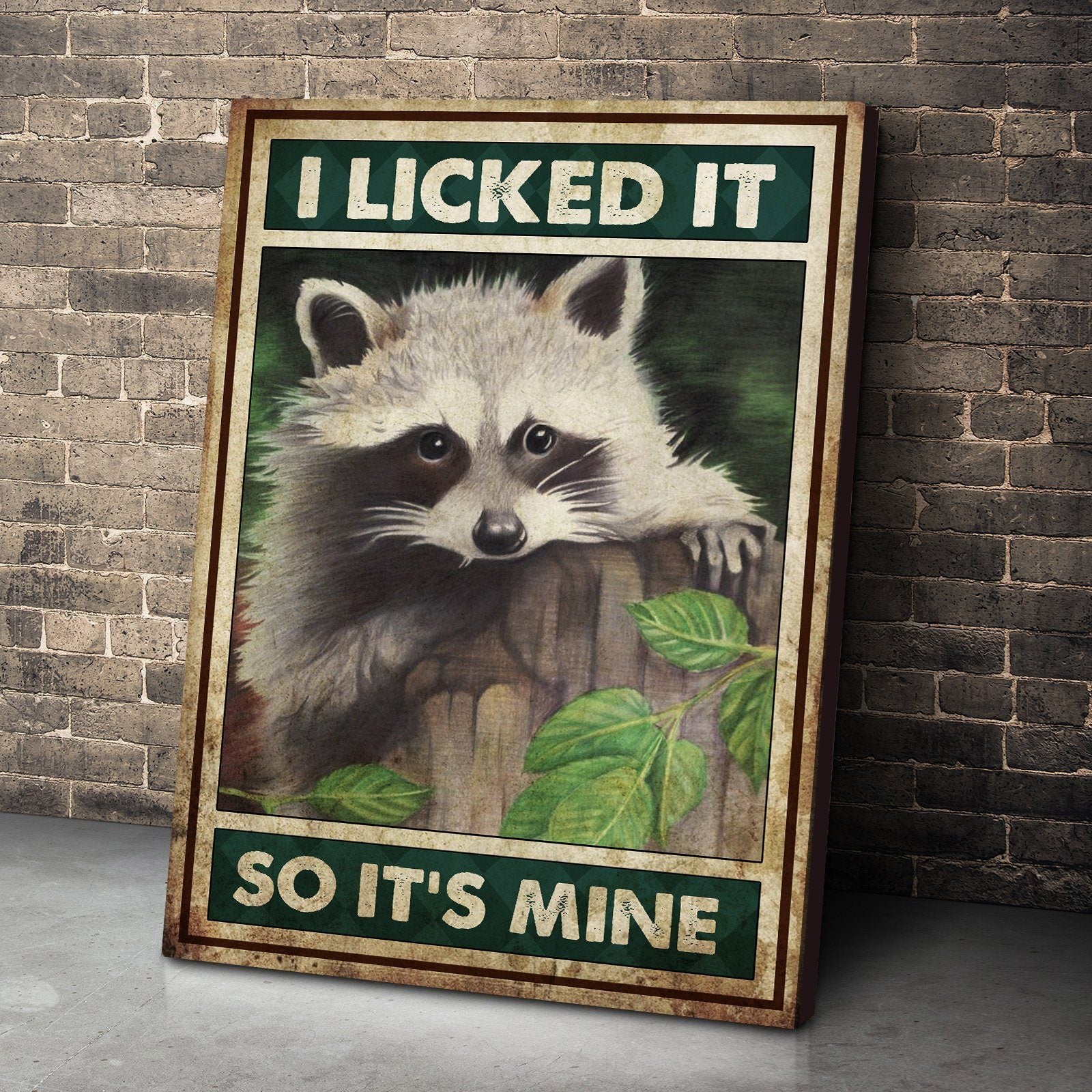 Gearhumans Gearhuman 3D I Licked It Raccoon Canvas GB110312 Canvas