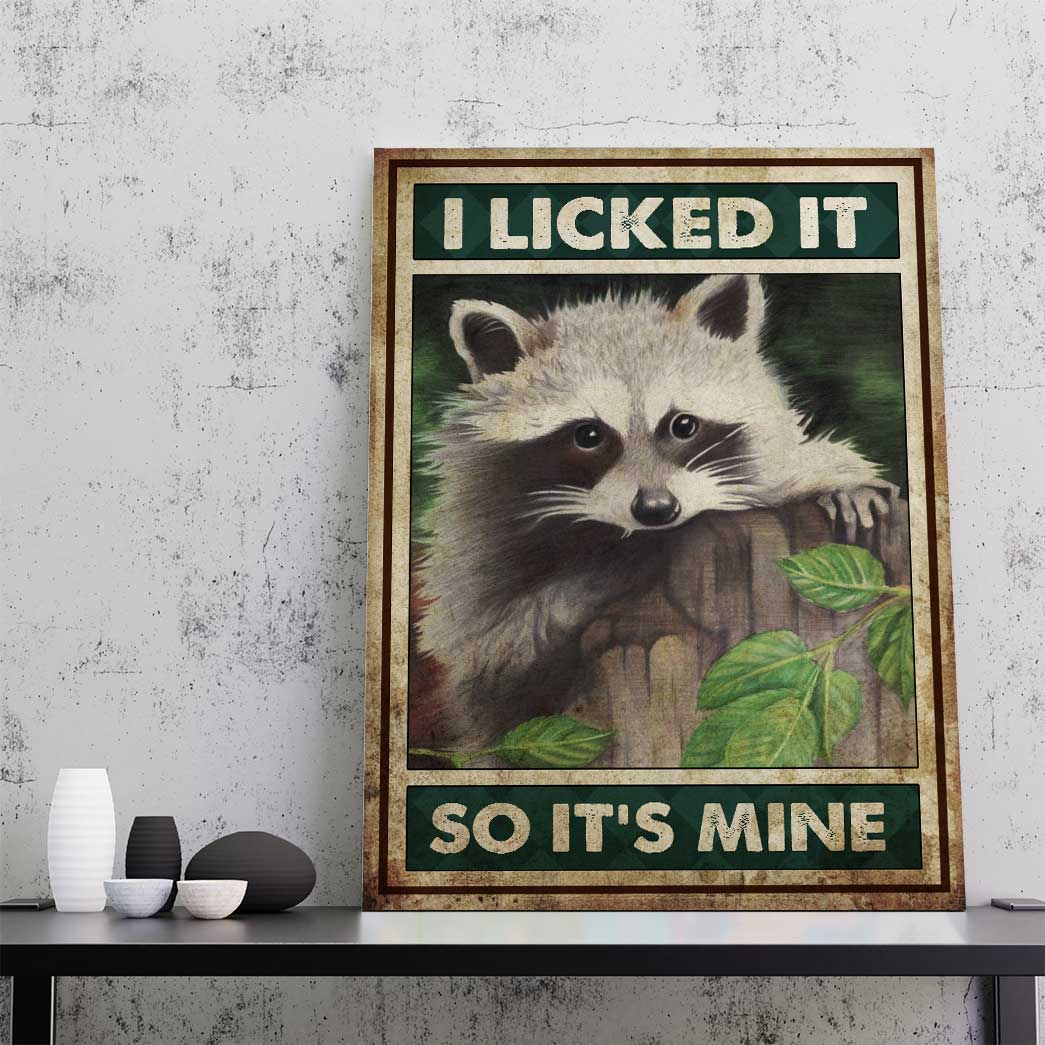 Gearhumans Gearhuman 3D I Licked It Raccoon Canvas GB110312 Canvas