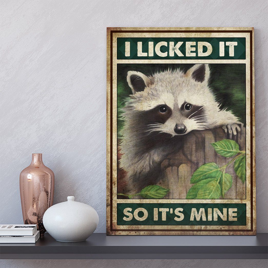 Gearhumans Gearhuman 3D I Licked It Raccoon Canvas GB110312 Canvas