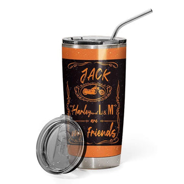 Gearhumans 3D Jack Daniel Harley and Marlboroo Custom Name Design Vacuum Insulated Tumbler