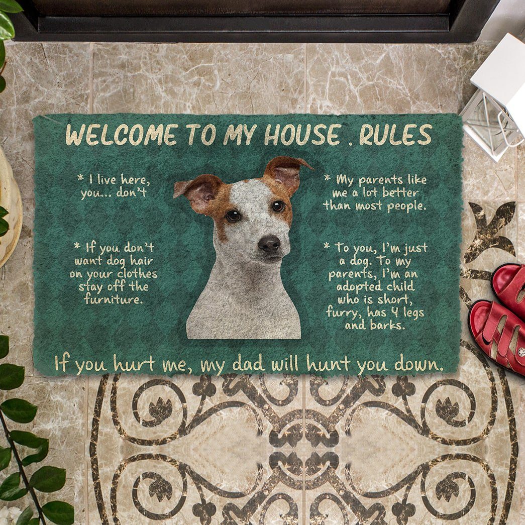 Gearhumans Gearhuman 3D Jack Russell Terrier Welcome To My House Rules Custom Doormat GW12036 Doormat