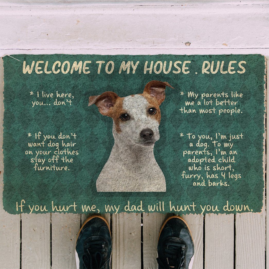 Gearhumans Gearhuman 3D Jack Russell Terrier Welcome To My House Rules Custom Doormat GW12036 Doormat