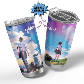 Gearhumans 3D Kimi No Na Wa Custom Name Design Vacuum Insulated Tumbler