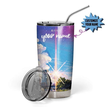 Gearhumans 3D Kimi No Na Wa Custom Name Design Vacuum Insulated Tumbler