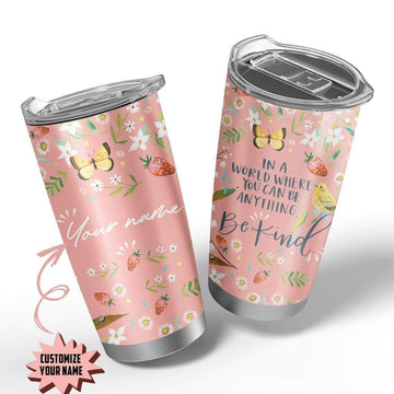 Gearhumans 3D Kindness Is A Kind Of Magic Custom Name Design Vacuum Insulated Glitter Tumbler