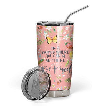 Gearhumans 3D Kindness Is A Kind Of Magic Custom Name Design Vacuum Insulated Glitter Tumbler