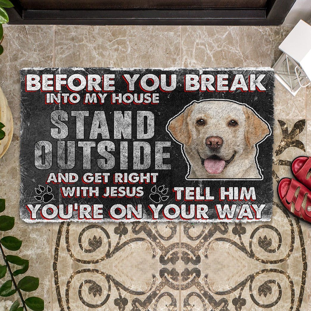 Gearhumans Gearhuman 3D Labrador Retriever Before You Break Into My House Custom Doormat GW010431 Doormat