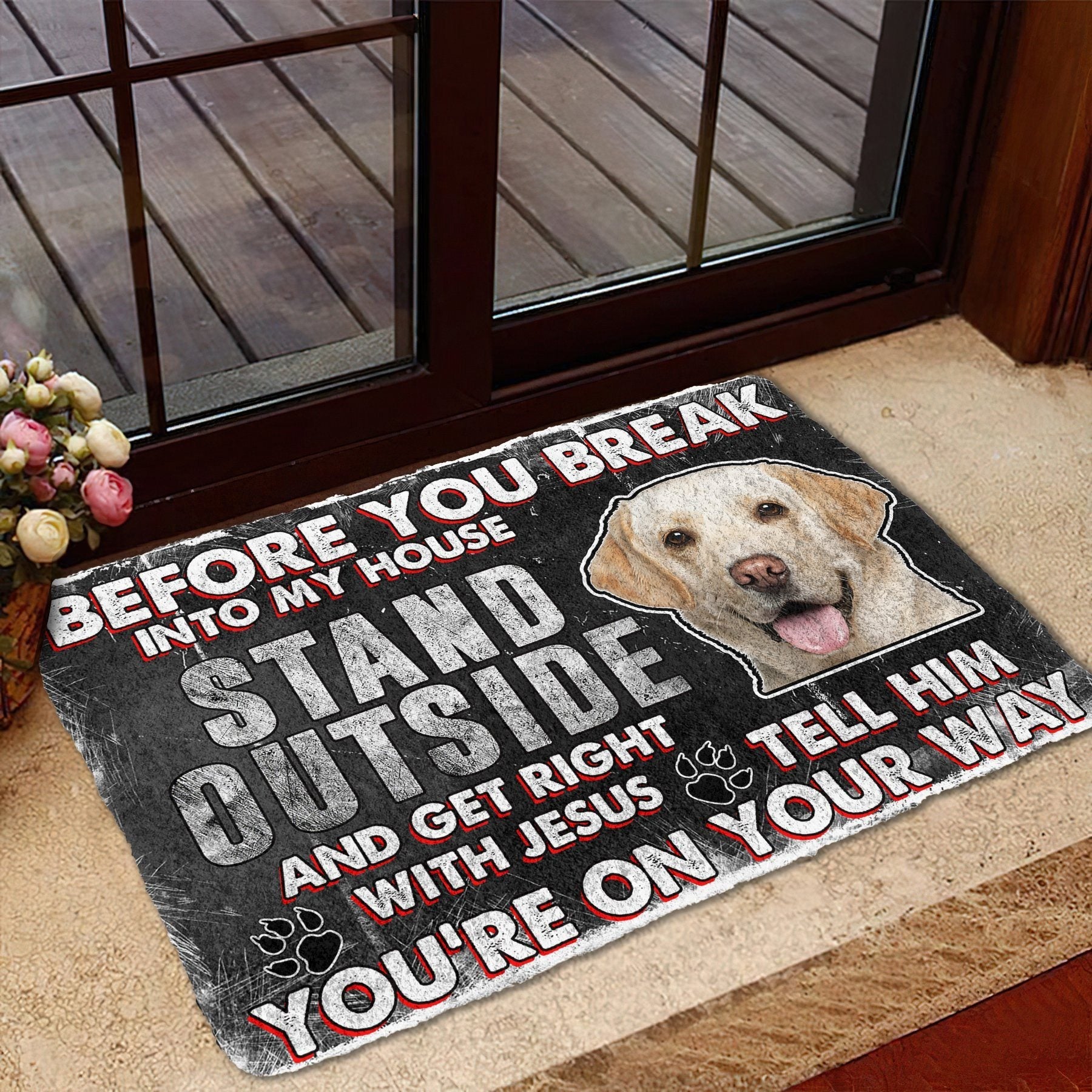 Gearhumans Gearhuman 3D Labrador Retriever Before You Break Into My House Custom Doormat GW010431 Doormat