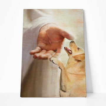 Gearhumans 3D Labrador Retriever Take My Hand Jesus God Custom Canvas