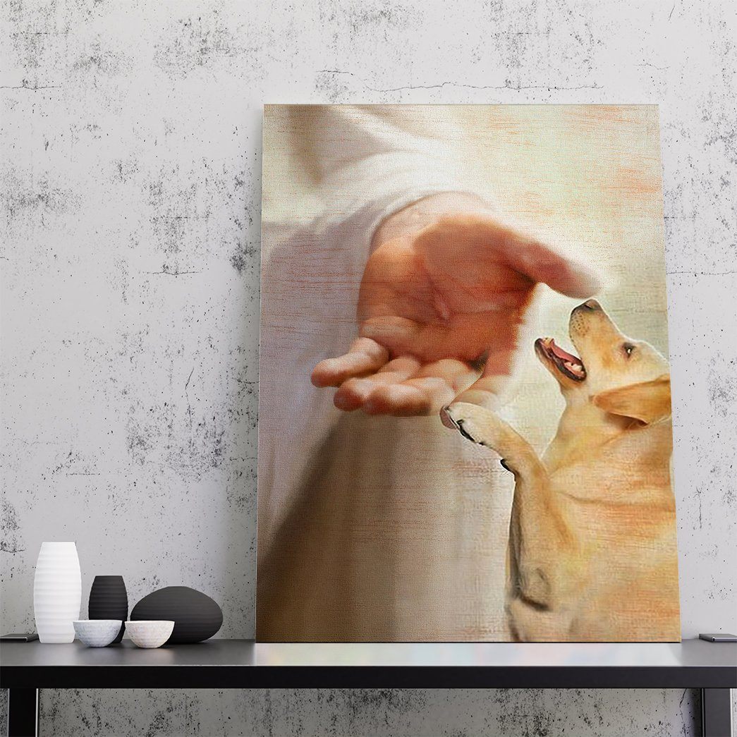 Gearhumans Gearhuman 3D Labrador Retriever Take My Hand Jesus God Custom Canvas GW300310 Canvas