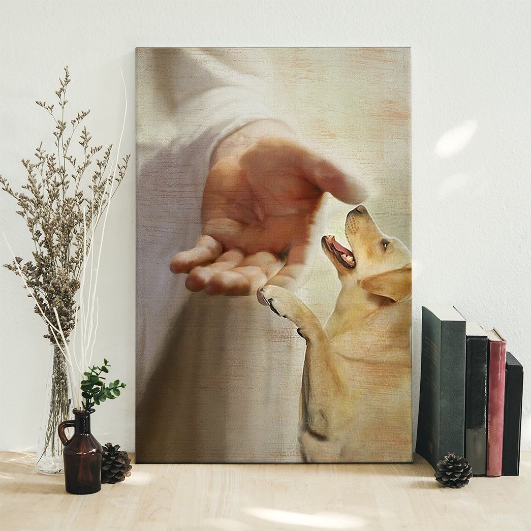 Gearhumans Gearhuman 3D Labrador Retriever Take My Hand Jesus God Custom Canvas GW300310 Canvas