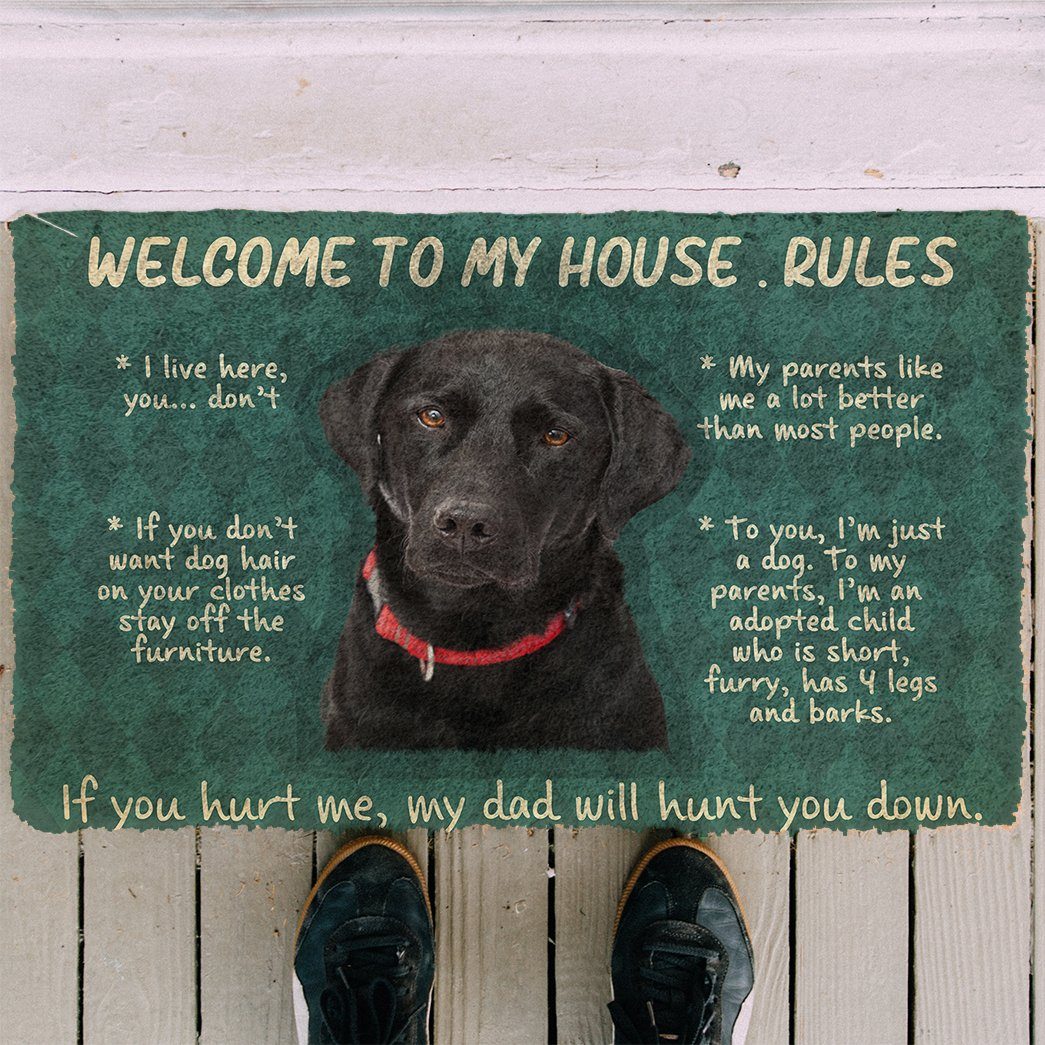 Gearhumans Gearhuman 3D Labrador Retriever Welcome To My House Rules Custom Doormat GW12032 Doormat