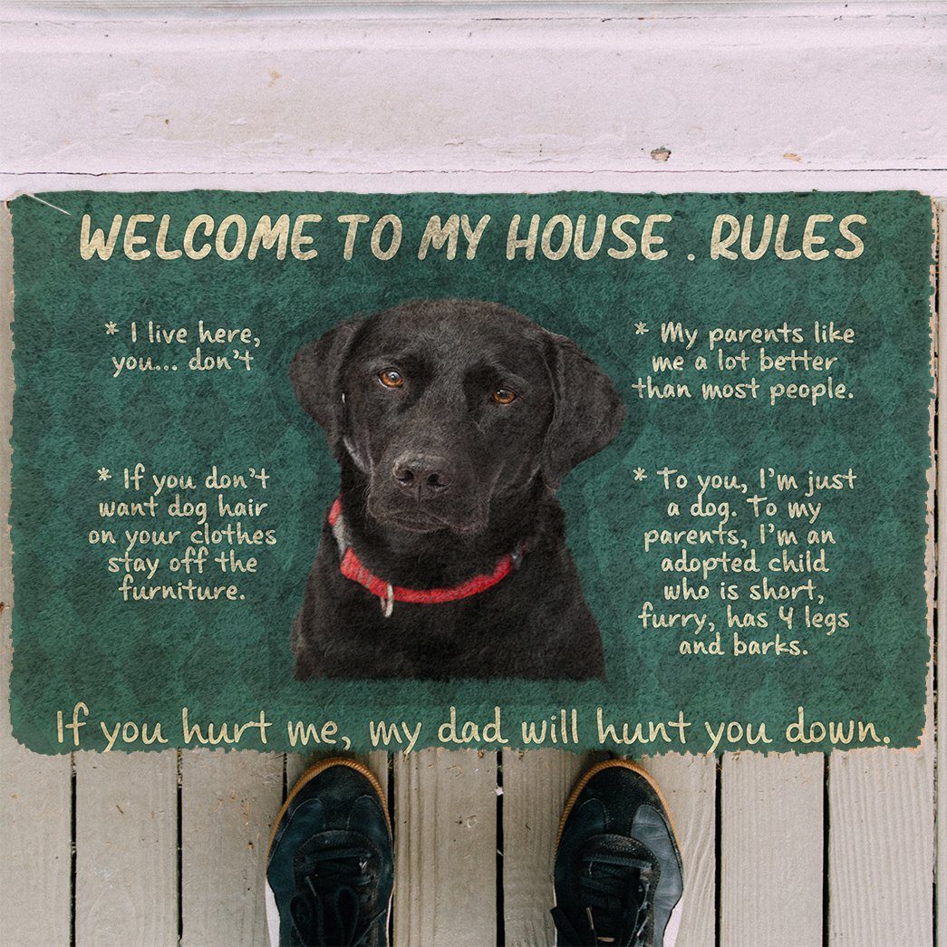 Gearhumans 3D Labrador Retriever Welcome To My House Rules Custom Door