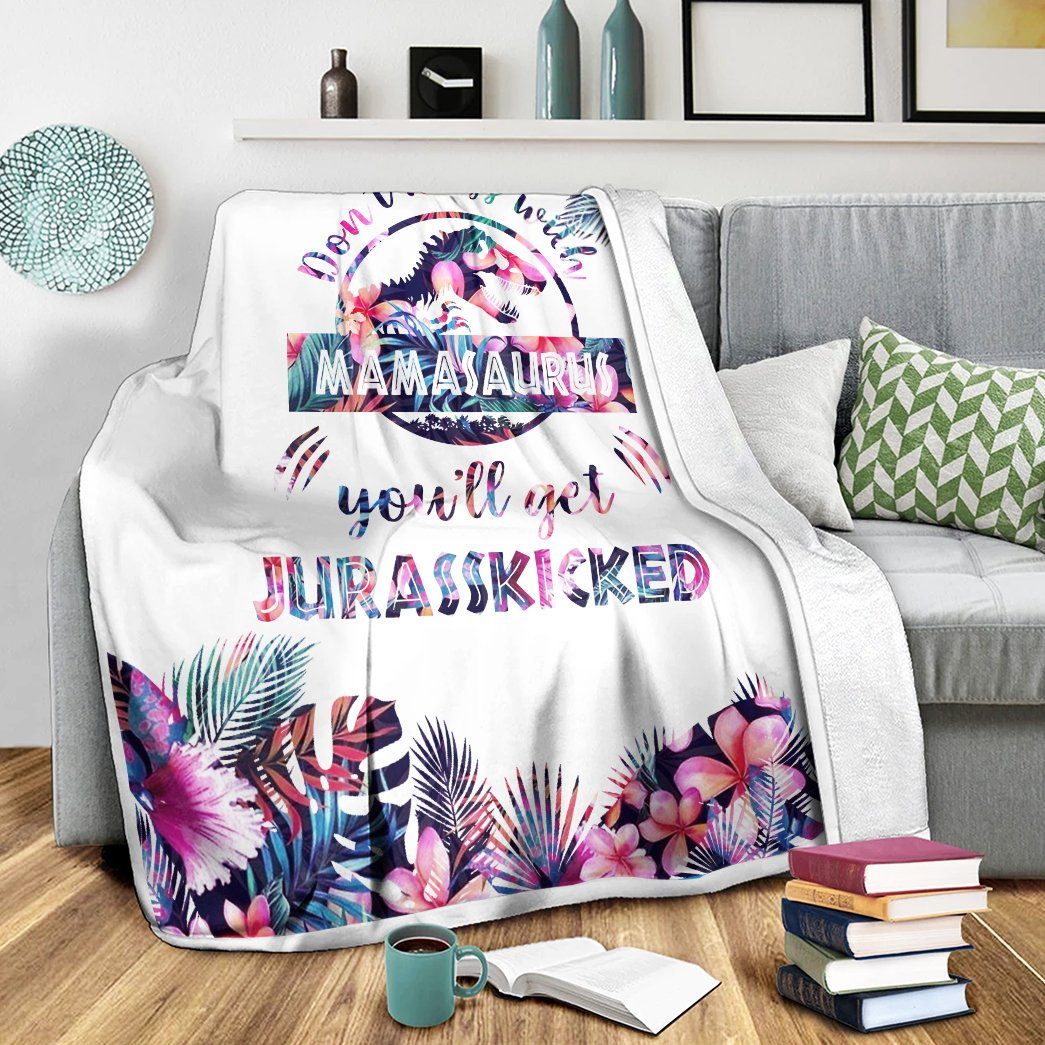 Gearhumans 3D Mamasaurus Mothers Day Gift Custom Blanket