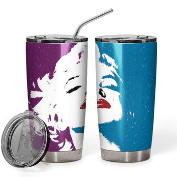 Gearhumans 3D Marilyn Monroe Art Custom Name Design Vacuum Insulated Tumbler