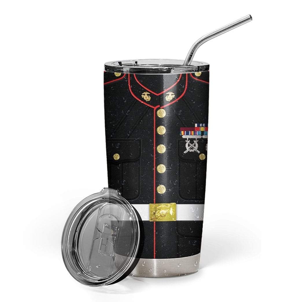 Gearhumans Gearhuman 3D Marine Uniform Custom Name Design Vacuum Insulated Tumbler GV14057 Tumbler 20oz