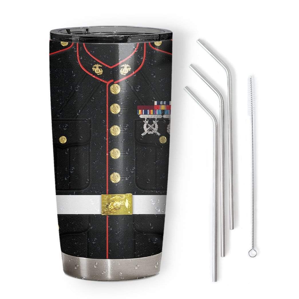 Gearhumans Gearhuman 3D Marine Uniform Custom Name Design Vacuum Insulated Tumbler GV14057 Tumbler